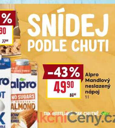 Alpro Mandlový neslazený 1l
