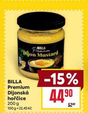 BILLA Premium Dijonská hořčice 200 g 