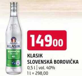 Klasik Slovenská borovička 0,5l
