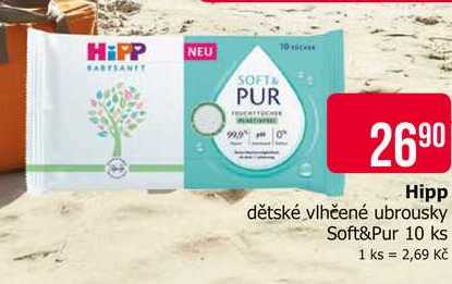 Hipp dětské vlhčené ubrousky Soft&Pur 10 ks 