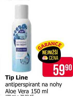 Tip Line antiperspirant na nohy Aloe Vera 150 ml 