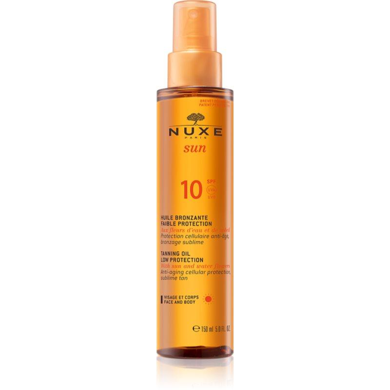 Nuxe Sun Tanning Sun Oil opalovací olej na obličej a tělo SPF 10 150 ml