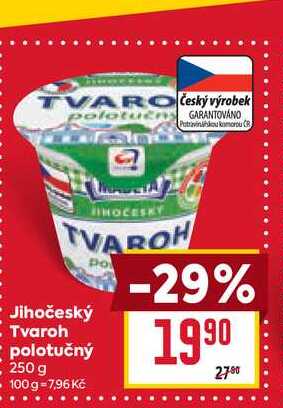 Jihočeský Tvaroh polotučný 250 g