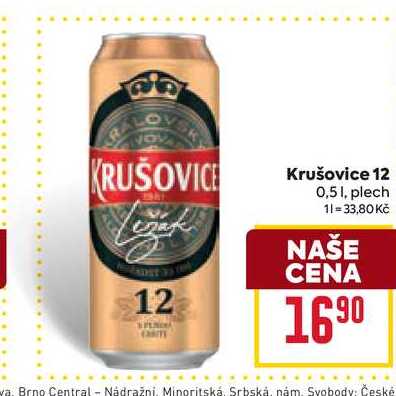 Krušovice 12 0,51, plech 