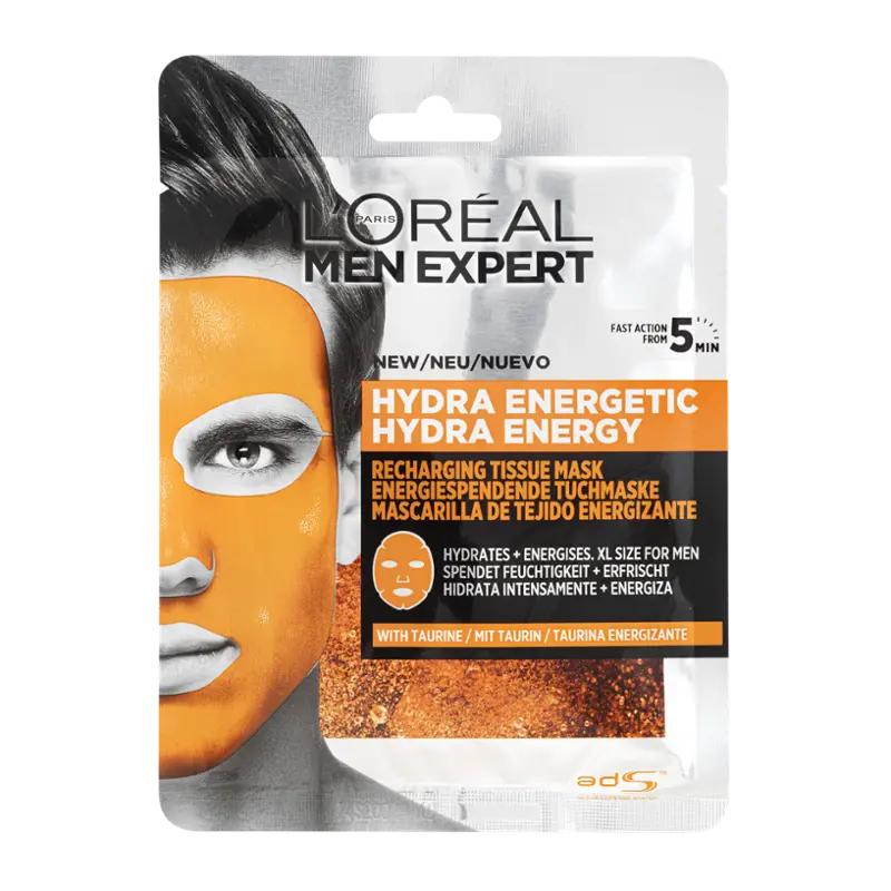 L'Oréal Men Pleťová maska pro muže Hydra Energetic, 1 ks