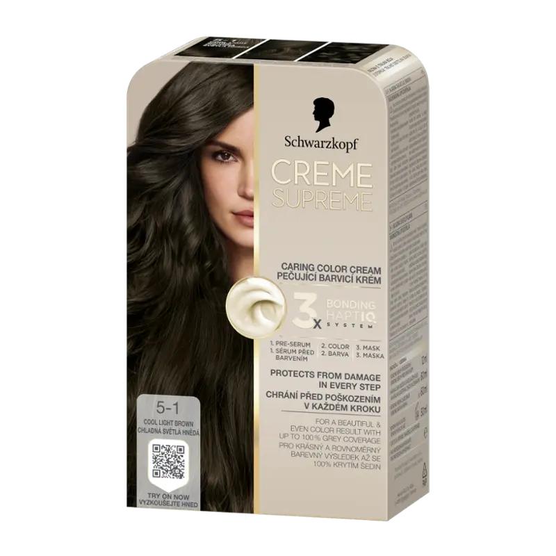 Schwarzkopf Barva na vlasy Creme Supreme 5-1 Chladná světlá hnědá, 1 ks