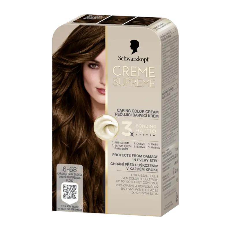 Schwarzkopf Barva na vlasy Creme Supreme 6-68 Tmavá karamelová blond, 1 ks