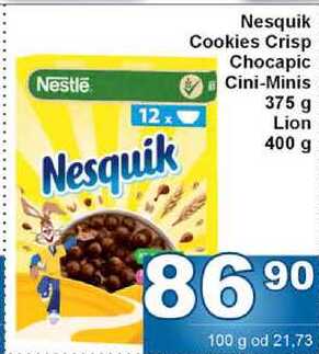 Nesquik Cookies Crisp Chocapic Cini-Minis 375 g 