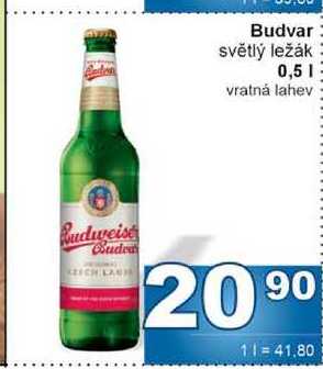 Budvar světlý ležák 0,5l