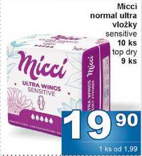 Micci normal ultra vložky sensitive 10 ks  