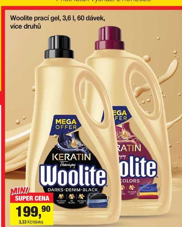 Woolite prací gel, 3,6 l, 60 dávek, více druhů  