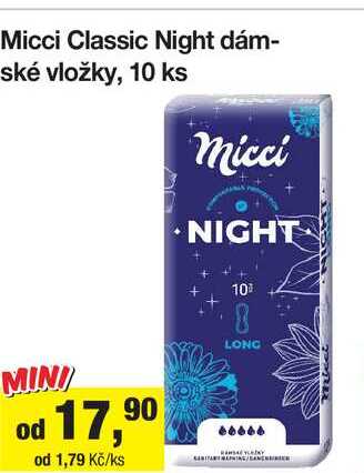 Micci Classic Night dámské vložky, 10 ks 