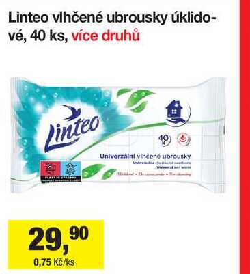 Linteo vlhčené ubrousky úklidové, 40 ks
