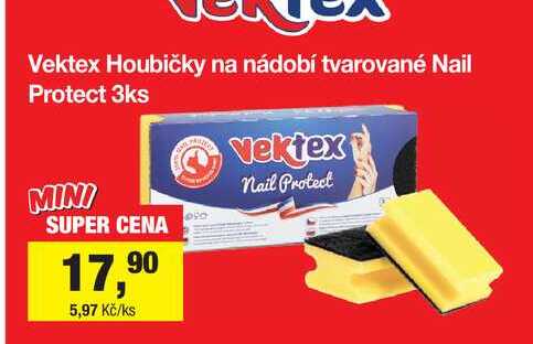Vektex Houbičky na nádobí tvarované Nail Protect 3ks 
