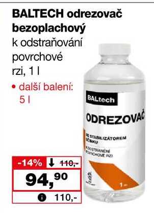 BALTECH odrezovač bezoplachový k odstraňování povrchové rzi, 1l