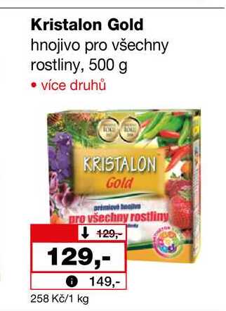 Kristalon Gold 
Hnojivo pro všechny rostliny 500g