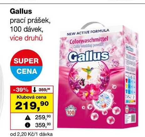 Gallus prací prášek, 100 dávek  
