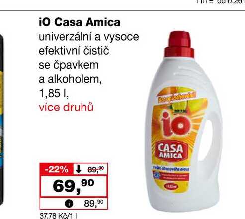 iO Casa Amica univerzální a vysoce efektivní čistič se čpavkem a alkoholem, 1,85l