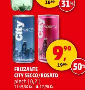 FRIZZANTE CITY SECCO/ROSATO plech, 0,2 l