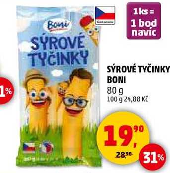 SÝROVÉ TYČINKY BONI, 80 g 