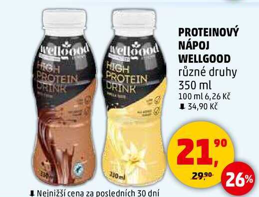 PROTEINOVÝ NÁPOJ WELLGOOD různé druhy, 350 ml 