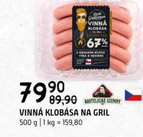 Vinná klobása na gril 500g