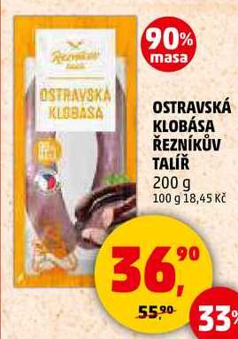 OSTRAVSKÁ KLOBÁSA ŘEZNÍKŮV TALÍŘ, 200 g  