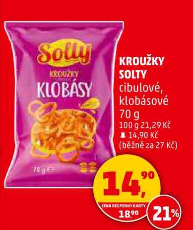 KROUŽKY SOLTY cibulové, klobásové, 70 g 