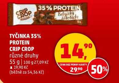 TYČINKA 35% PROTEIN CRIP CROP různé druhy, 55 g 