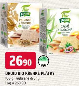 Druid bio křehké plátky 100 g vybrané druhy