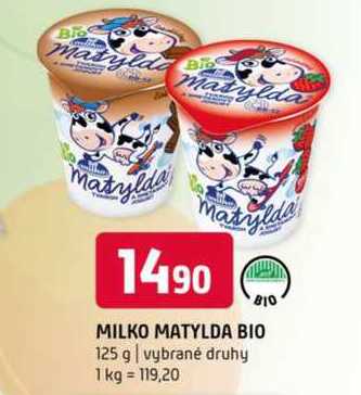 Milko matylda bio 125 g vybrané druhy 