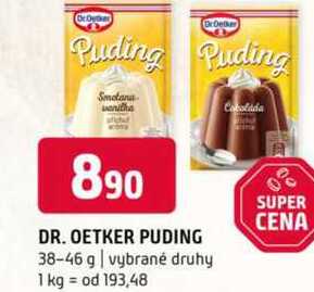 Dr. Oetker Puding, vybrané druhy 38-46g