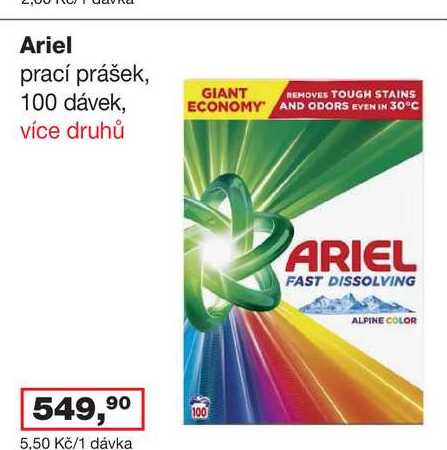 Ariel prací prášek, 100 dávek, více druhů 