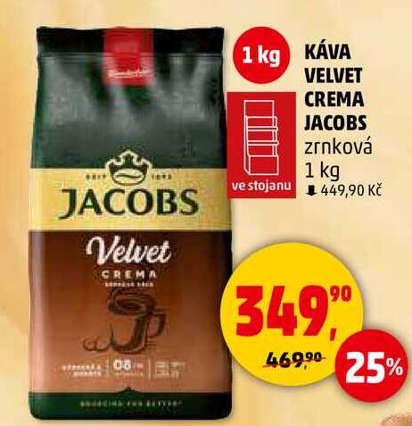 JACOBS Velvet CREMA zrnková, 1 kg  