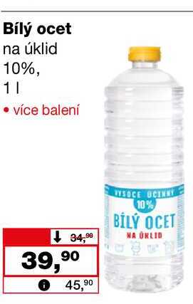 Bílý ocet na úklid 10%, 1l