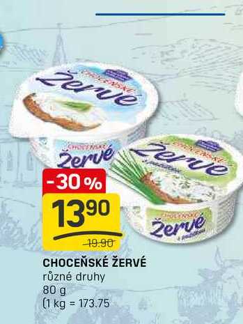 CHOCEŇSKÉ ŽERVÉ různé druhy 80 g