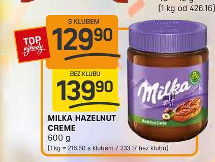 MILKA HAZELNUT CREME 600 g