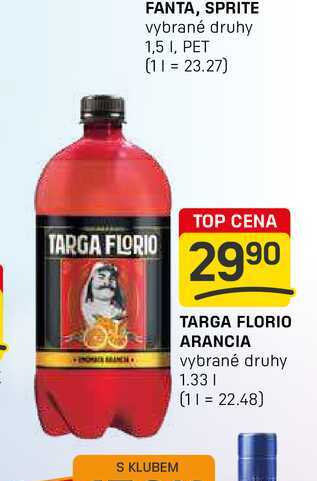 TARGA FLORIO ARANCIA vybrané druhy 1.33l