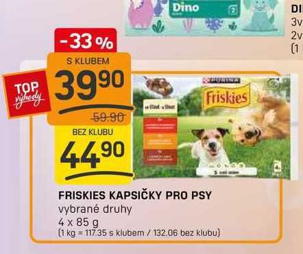FRISKIES KAPSIČKY PRO PSY vybrané druhy 4 x 85 g 