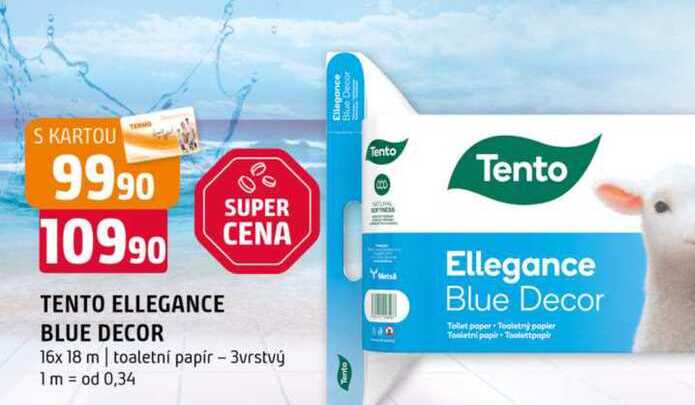 Tento Ellegance Blue Decor 16x18m 3vrstvý