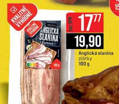 Anglická slanina plátky 100 g 