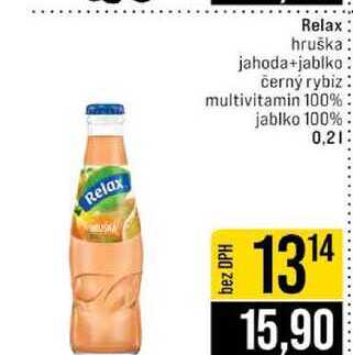 Relax hruška jahoda+jablko černý rybiz multivitamin 100% jablko 100% 0,2l