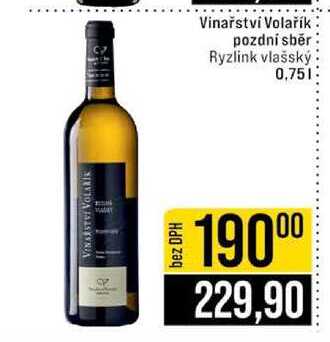 Vinařství Volařík pozdní sběr Ryzlink vlašský 0,75l