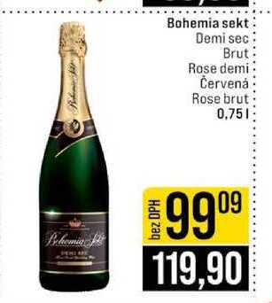 Bohemia sekt Demi sec Brut: Rose demi Červená Rose brut 0,75l