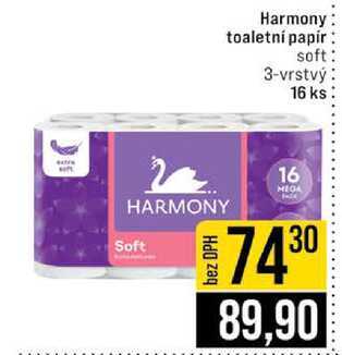 Harmony toaletní papír soft 3-vrstvý 16 ks 