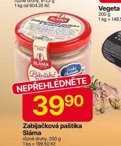Zabijačková paštika Sláma různé druhy, 200 g 
