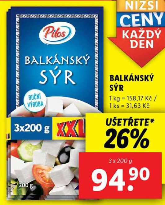 BALKÁNSKÝ SÝR, 3x 200 g