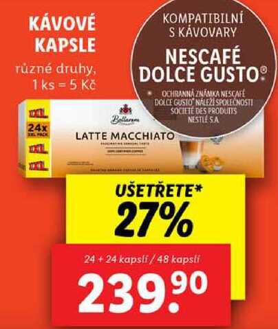 KÁVOVÉ KAPSLE, 24 + 24 kapslí/48 kapslí