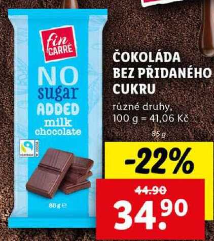 ČOKOLÁDA BEZ PŘIDANÉHO CUKRU, 85 g