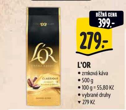  L'OR  zrnková káva 500 g  